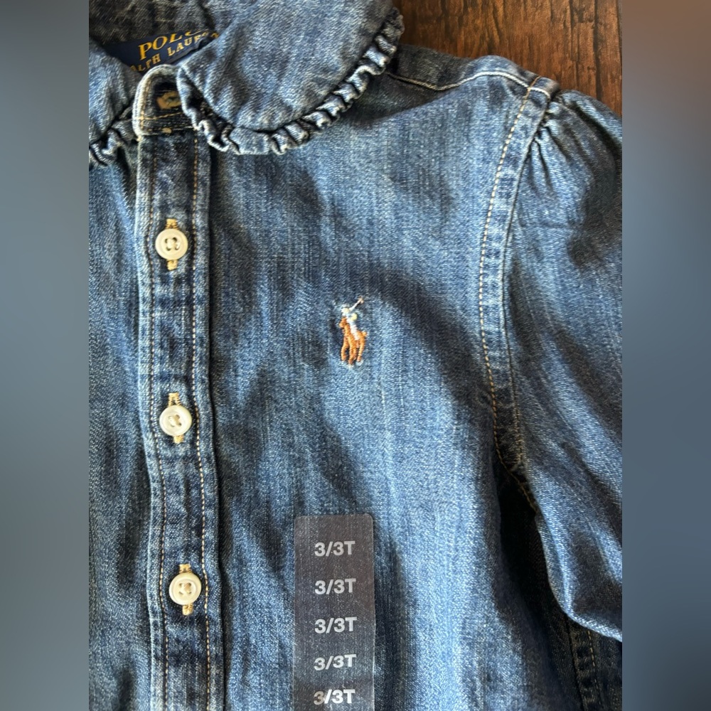 Girls 3T polo denim shirt